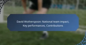 David Wotherspoon: National team impact, Key performances, Contributions