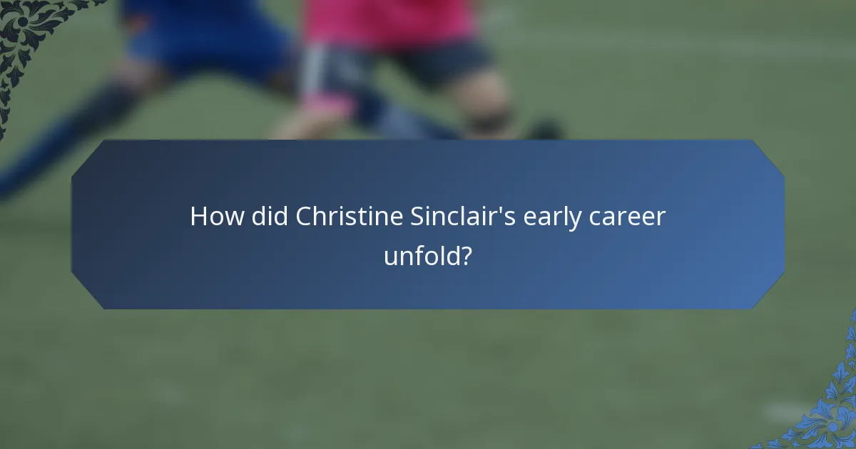 How did Christine Sinclair's early career unfold?