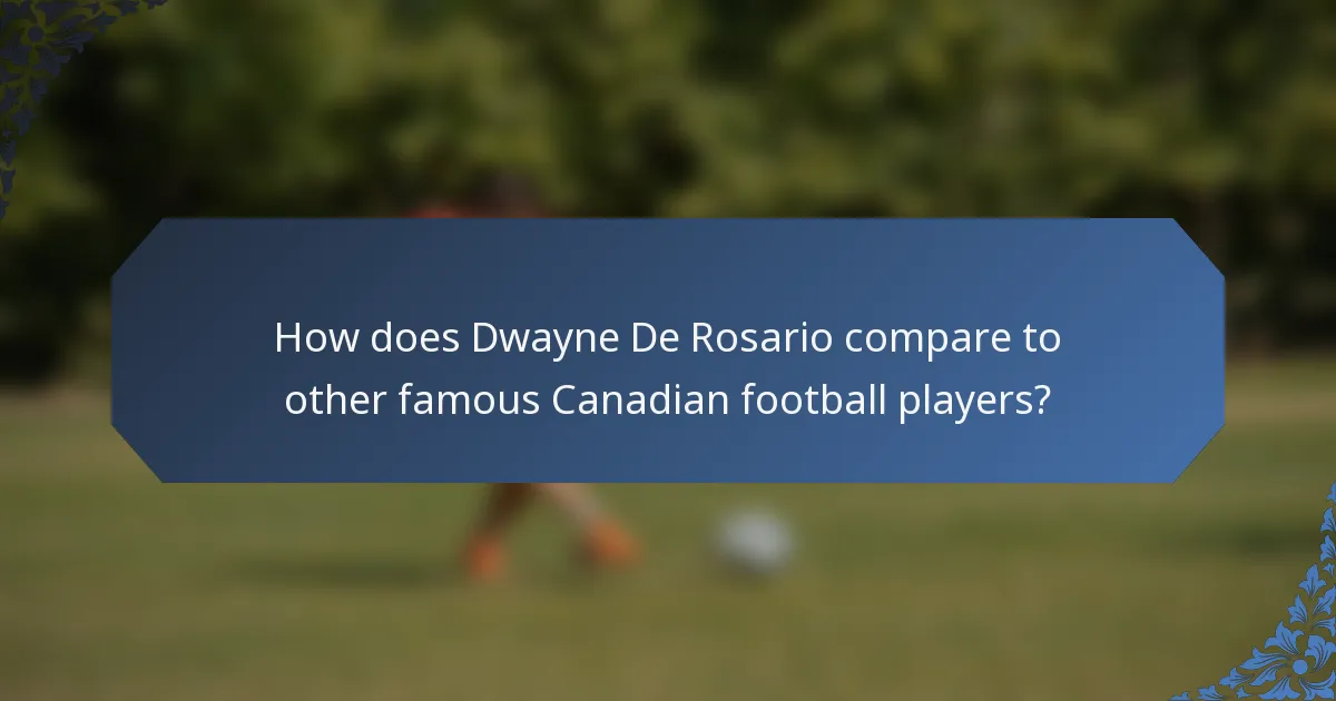 How does Dwayne De Rosario compare to other famous Canadian football players?