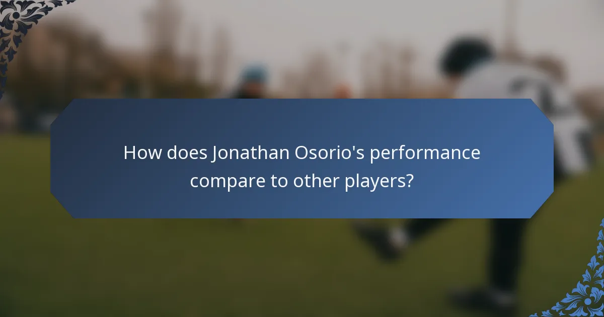 How does Jonathan Osorio's performance compare to other players?