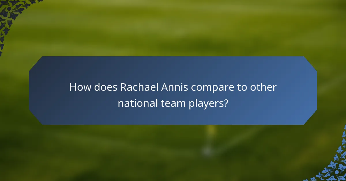 How does Rachael Annis compare to other national team players?