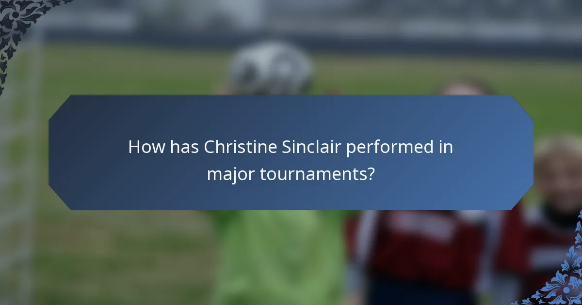 How has Christine Sinclair performed in major tournaments?