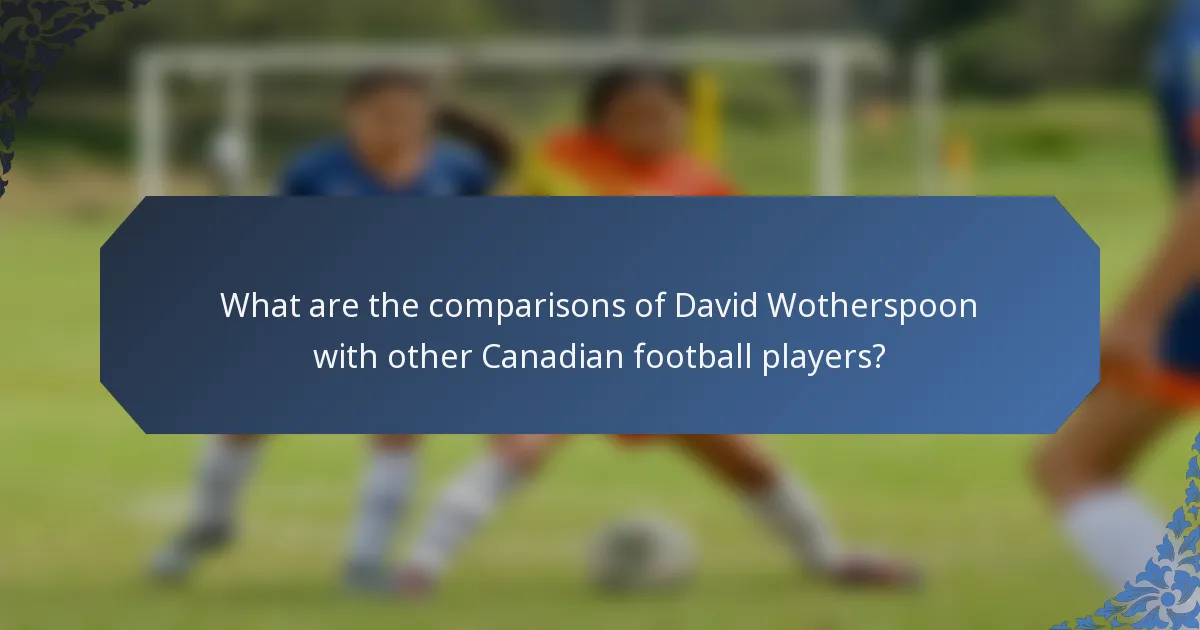 What are the comparisons of David Wotherspoon with other Canadian football players?
