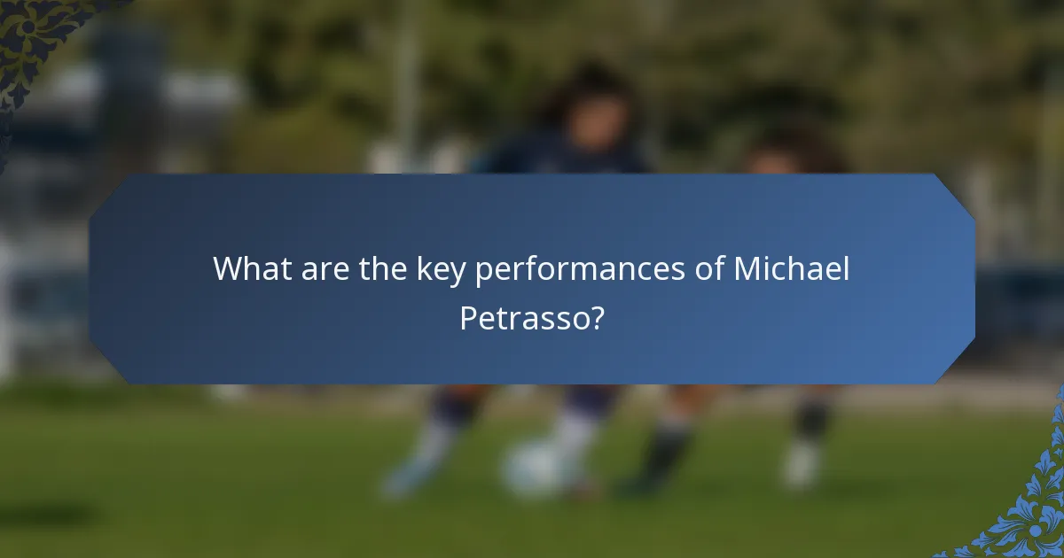 What are the key performances of Michael Petrasso?