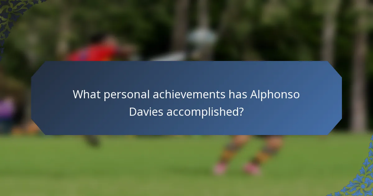 What personal achievements has Alphonso Davies accomplished?