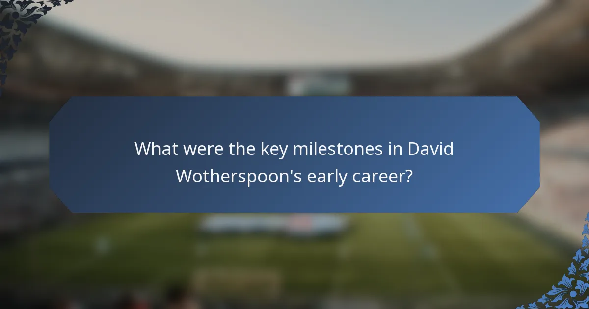 What were the key milestones in David Wotherspoon's early career?