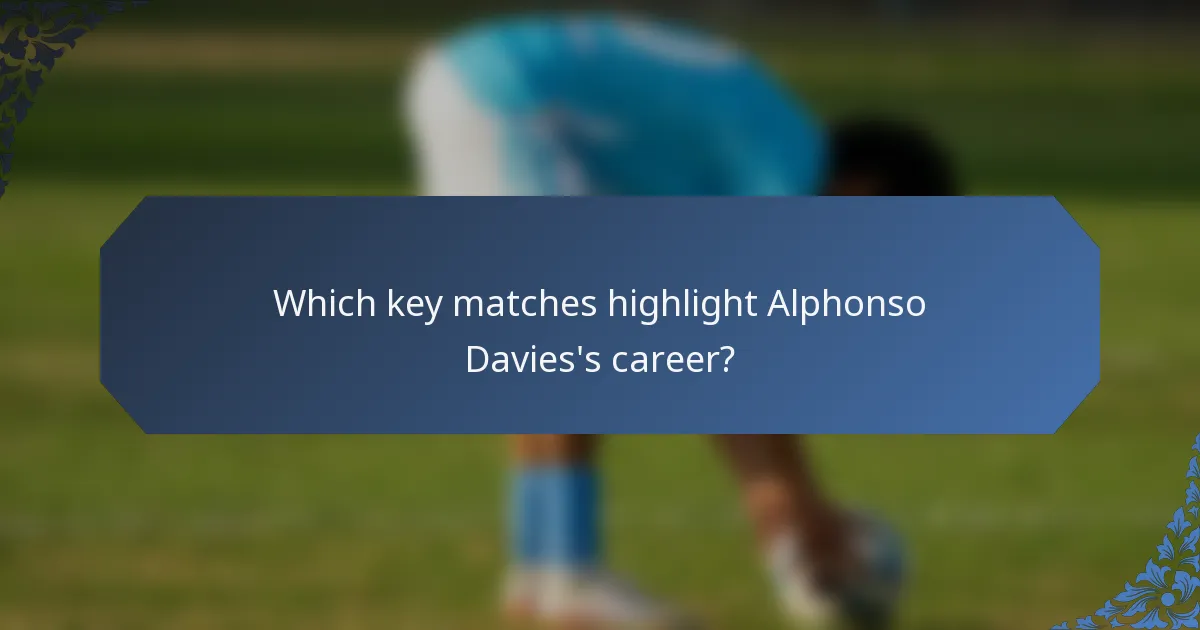 Which key matches highlight Alphonso Davies's career?